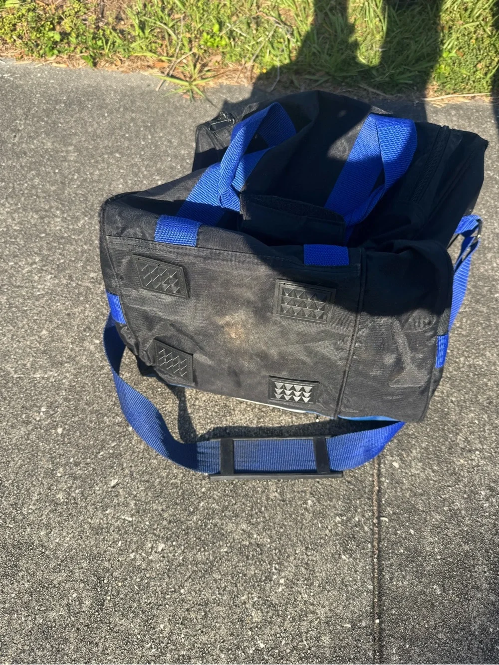 Patriots Blue and Black Travel Duffel with Shoulder Strap
